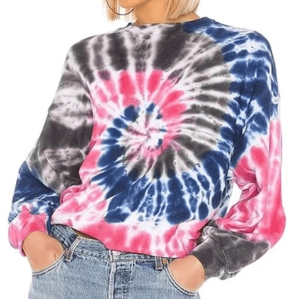 Agolde x Revolve Ballon Sleeve Sweatshirt in Snow Cone Tie Dye